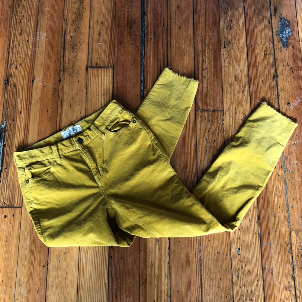 || FREE PEOPLE || mustard skinny ankle cords